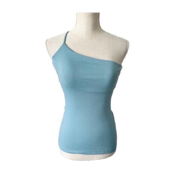NWT Susana Monaco One Shoulder Top in Waterfall Blue Size M - Picture 2 of 8